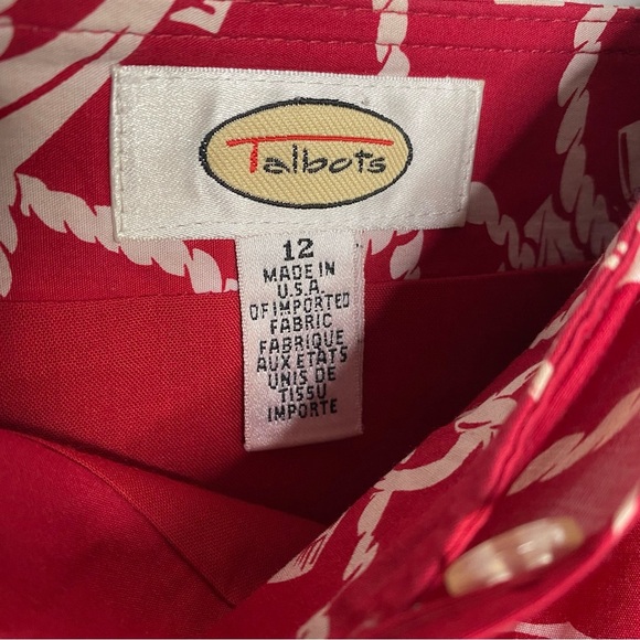Talbots vintage Dk. red,nautical,100% breathable cotton, lined,wrap skirt SZ-12 - Picture 9 of 10